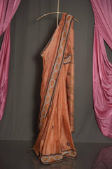 Tussar Thread Work - Orange