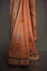 Tussar Thread Work - Orange