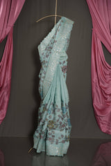 Tussar Silk - Sky Blue