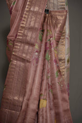 Tussar Silk - Onion Pink