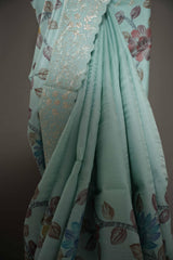 Tussar Silk - Sky Blue