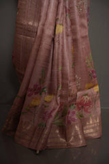 Tussar Silk - Onion Pink