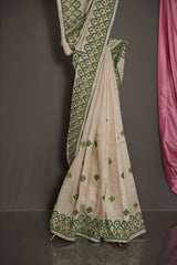 Tussar Thread Work - Beige