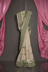 Tussar Thread Work - Beige