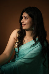 Fancy Saree - Teal Sea