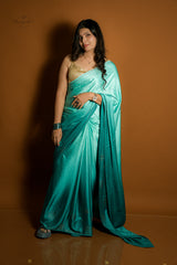 Fancy Saree - Teal Sea