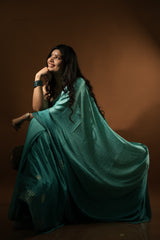 Fancy Saree - Teal Sea