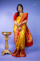 Pure Banarasi Pattu - Yellow
