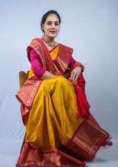 Gadwal Pattu - Yellow & Pink