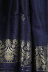 Raw Silk - Navy Blue