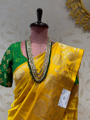 Banarasi Silk Saree - Sunshine Yellow