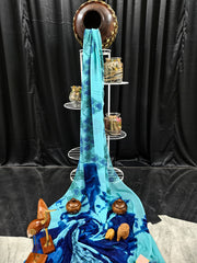 Georgette - Aqua Blue Saree