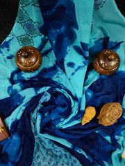 Georgette - Aqua Blue Saree