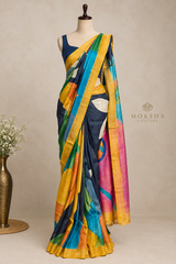 Pure Tussar - Geometric Black