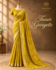 Tussar Georgette - Mustard Yellow