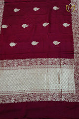Pure Banarasi Malai Pattu - Maroon