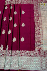 Pure Banarasi Malai Pattu - Maroon