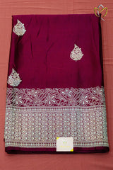 Pure Banarasi Malai Pattu - Maroon