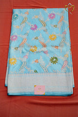 Pure Banarasi Pattu - Baby Blue