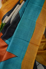 Pure Tussar - Geometric Black