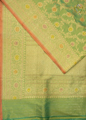 Pure Banarasi Pattu - Pista Green