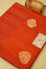 Banarasi Silk Saree - Bright Orange