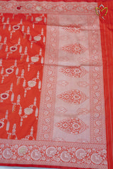 Pure Banarasi  Katan Pattu - Red
