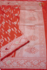 Pure Banarasi  Katan Pattu - Red