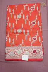 Pure Banarasi  Katan Pattu - Red