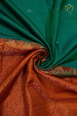 Lightweight Pattu - Rama Green & Orange