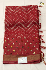 Ghicha Tussar - Brick Red