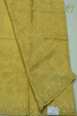 Organza Applique Work - Mustard Yellow