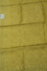 Organza Applique Work - Mustard Yellow