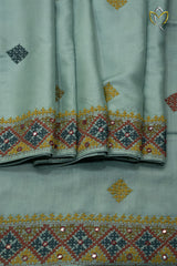 Tussar Thread Work - Baby Blue