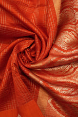 Banarasi Silk Saree - Bright Orange