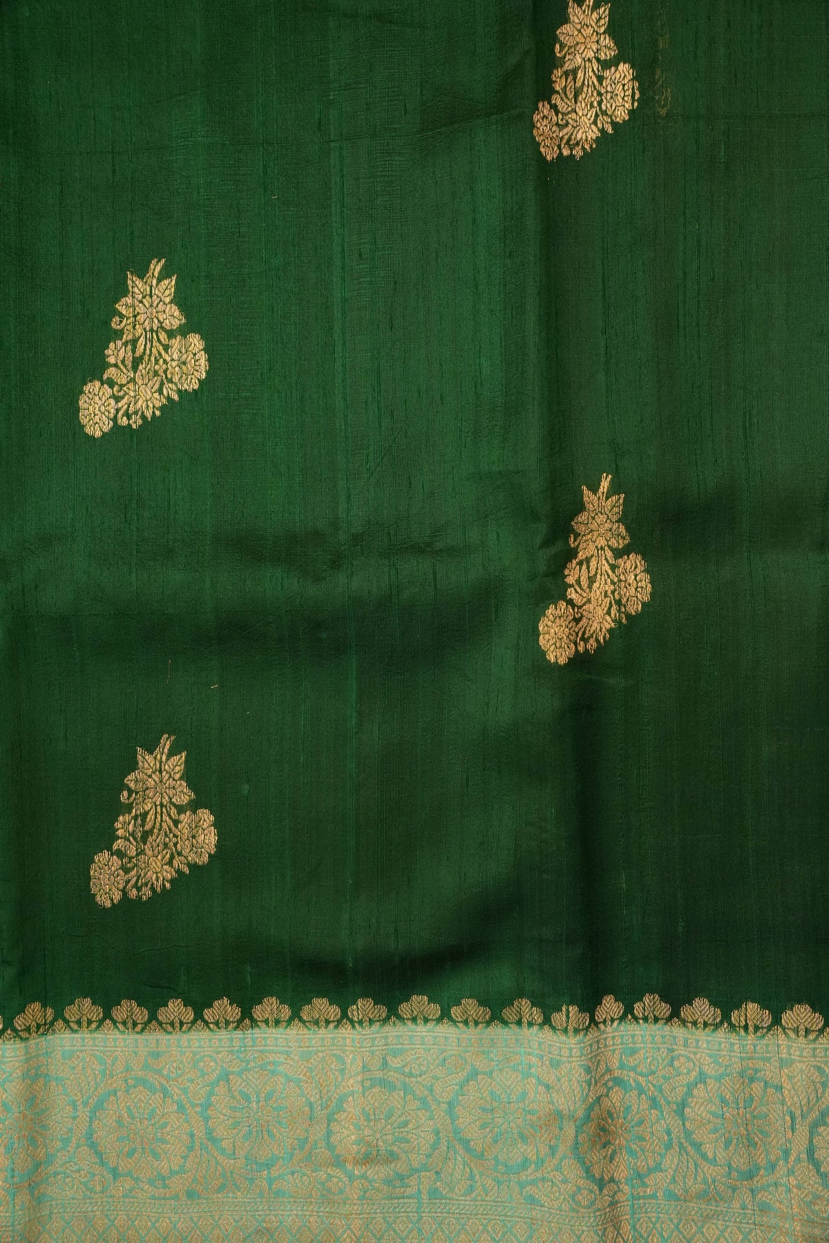 Banarasi Jute Saree - Green Color
