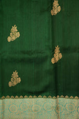 Banarasi Jute Saree - Green Color