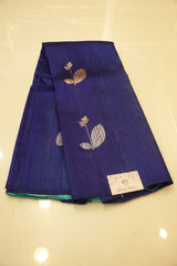 Banarasi Jute Saree - Royal Blue Color