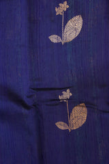 Banarasi Jute Saree - Royal Blue Color
