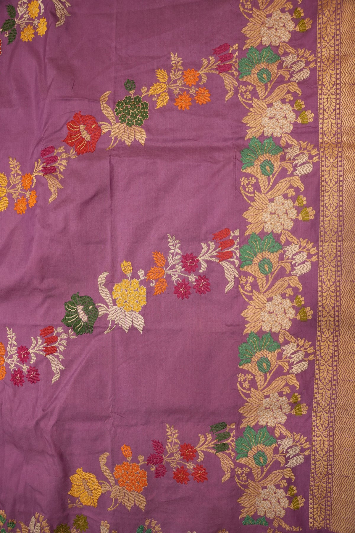 Pure Banarasi Katan Silk - Lavender Color