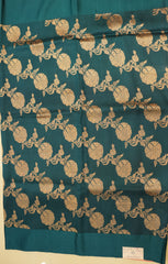 Banarasi Raw Mango Saree - Teal Green Color