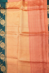 Banarasi Raw Mango Saree - Teal Green Color