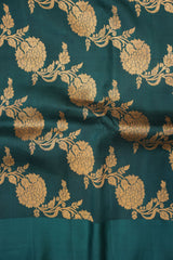 Banarasi Raw Mango Saree - Teal Green Color