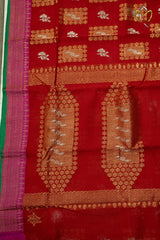 Pure Zari Kota - Dark Red