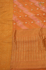 Pure Zari Kota - Peach & Pink