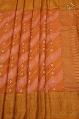 Pure Zari Kota - Peach & Pink