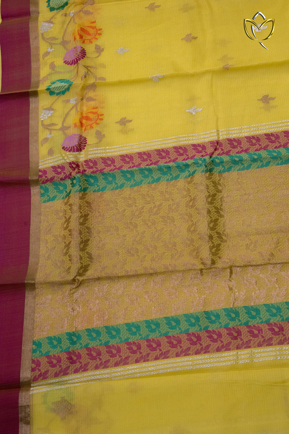 Pure Zari Kota - Lemon Yellow