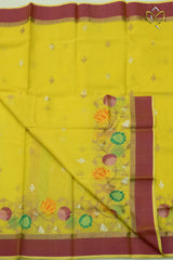 Pure Zari Kota - Lemon Yellow