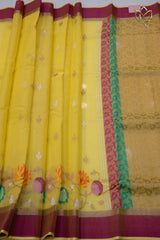 Pure Zari Kota - Lemon Yellow