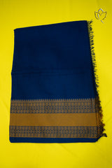 Kanchi Cotton - Navy Blue & Mustard Yellow